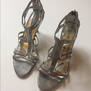 Silver strappy sandals